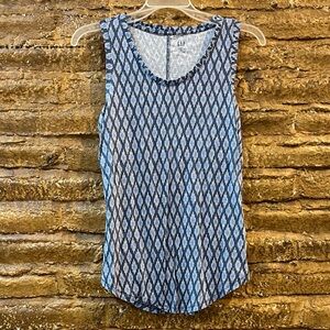 GAP Women's Geometric Blue Tank Top